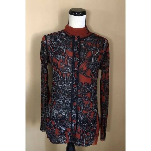 Jean-Paul Gaultier JPG Maille Femme vintage 1990s mesh cardigan tank set - Picture 1 of 9